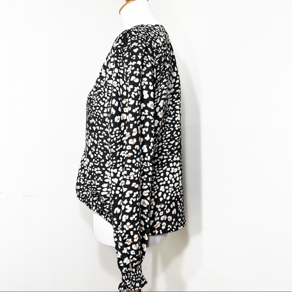 SOLD-Sanctuary Leopard Print Surplice Faux Wrap Blouse - Picture 4 of 10